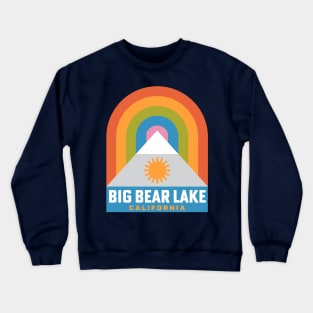 Big Bear Lake California Rainbow Retro Mountain Badge Crewneck Sweatshirt